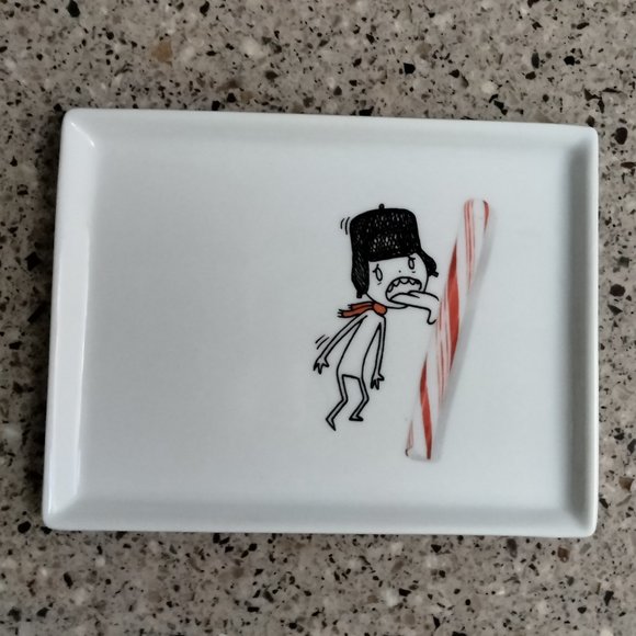 New 2011 Retired Oliver Peppermint Stick Tongue Appetizer Plate - Picture 1 of 4